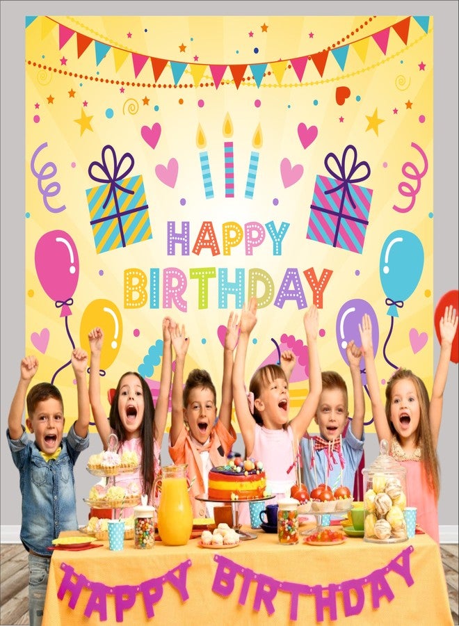 Party Baazaar Happy Birthday Backdrop 5x4 Ft | Backdrops for Decoration | Birthday Decoration Backdrop | Banner for Kids Theme Party - Image 5